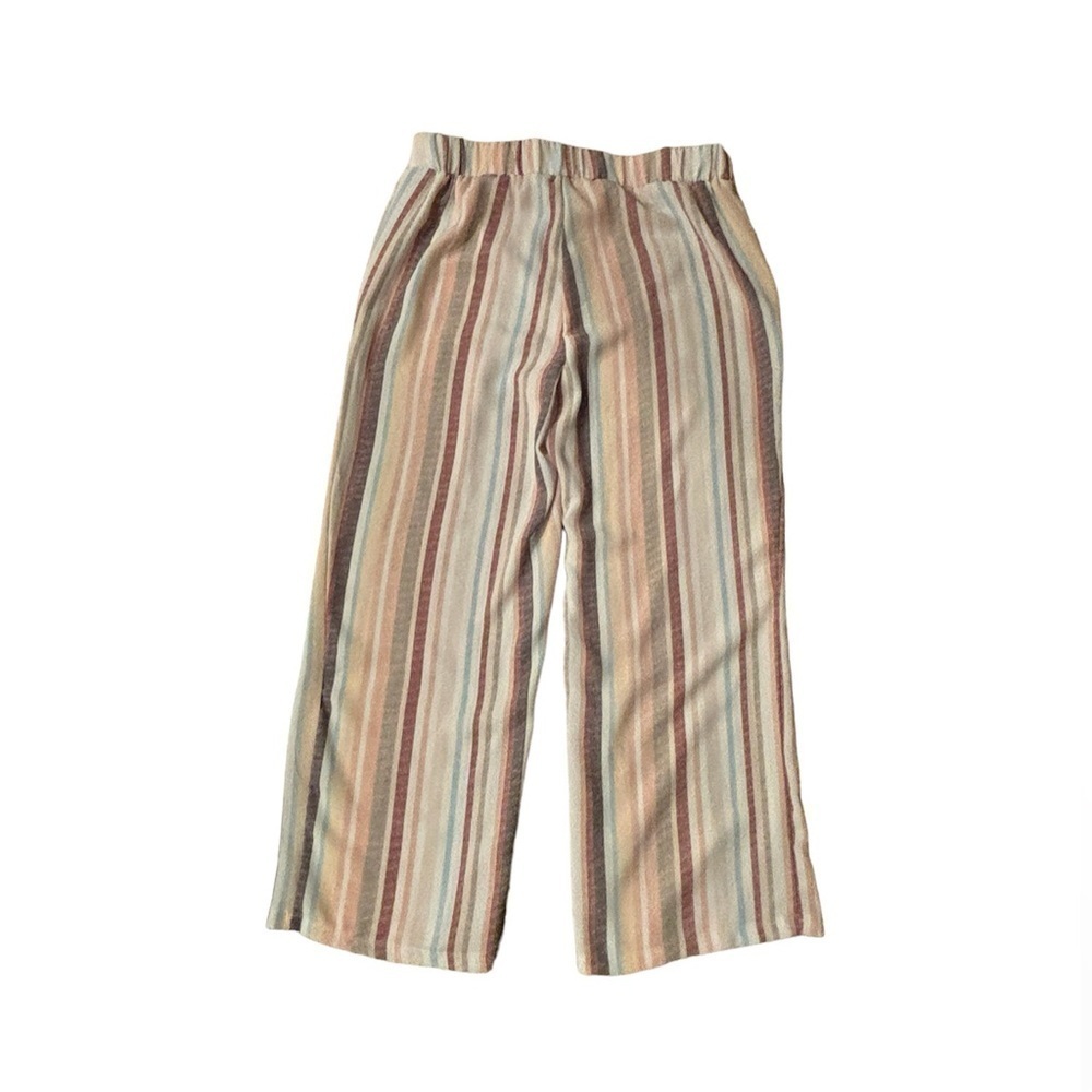 89th + Madison Women’s Striped Flowy Pants with Elastic Waist with Tied Belt - Picture 3 of 5